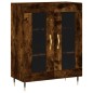 vidaXL Aparador alto madera contrachapada roble ahumado 69,5x34x180 cm
