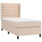 vidaXL Cama box spring con colchón cuero sintético capuchino 80x200 cm vidaXL Cama box spring con colchón cuero sintético capuchino 80x200 cm