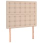 vidaXL Cama box spring con colchón cuero sintético capuchino 80x200 cm vidaXL Cama box spring con colchón cuero sintético capuchino 80x200 cm