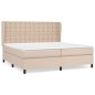vidaXL Cama box spring con colchón cuero sintético capuchino 200x200cm vidaXL Cama box spring con colchón cuero sintético capuchino 200x200cm