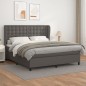 vidaXL Cama box spring con colchón cuero sintético gris 180x200 cm vidaXL Cama box spring con colchón cuero sintético gris 180x200 cm