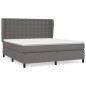 vidaXL Cama box spring con colchón cuero sintético gris 180x200 cm vidaXL Cama box spring con colchón cuero sintético gris 180x200 cm
