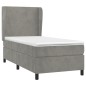 vidaXL Cama box spring con colchón terciopelo gris claro 90x190 cm vidaXL Cama box spring con colchón terciopelo gris claro 90x190 cm