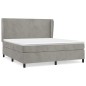 vidaXL Cama box spring con colchón terciopelo gris claro 180x200 cm