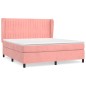 vidaXL Cama box spring con colchón terciopelo rosa 160x200 cm vidaXL Cama box spring con colchón terciopelo rosa 160x200 cm