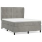 vidaXL Cama box spring con colchón terciopelo gris claro 140x190 cm