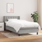 vidaXL Cama box spring con colchón tela gris claro 90x200 cm vidaXL Cama box spring con colchón tela gris claro 90x200 cm
