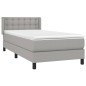 vidaXL Cama box spring con colchón tela gris claro 90x200 cm vidaXL Cama box spring con colchón tela gris claro 90x200 cm