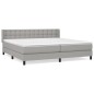 vidaXL Cama box spring con colchón tela gris claro 200x200 cm vidaXL Cama box spring con colchón tela gris claro 200x200 cm