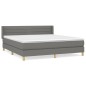 vidaXL Cama box spring con colchón tela gris oscuro 180x200 cm vidaXL Cama box spring con colchón tela gris oscuro 180x200 cm