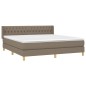vidaXL Cama box spring con colchón tela gris taupe 180x200 cm vidaXL Cama box spring con colchón tela gris taupe 180x200 cm