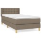 vidaXL Cama box spring con colchón tela gris taupe 90x200 cm vidaXL Cama box spring con colchón tela gris taupe 90x200 cm