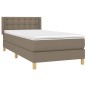 vidaXL Cama box spring con colchón tela gris taupe 90x200 cm vidaXL Cama box spring con colchón tela gris taupe 90x200 cm