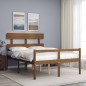 vidaXL Cama para personas mayores cabecero madera maciza marrón miel vidaXL Cama para personas mayores cabecero madera maciza marrón miel