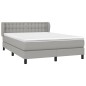 vidaXL Cama box spring con colchón tela gris claro 140x200 cm vidaXL Cama box spring con colchón tela gris claro 140x200 cm