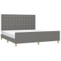 vidaXL Estructura de cama con cabecero tela gris oscuro 160x200 cm vidaXL Estructura de cama con cabecero tela gris oscuro 160x200 cm