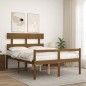 vidaXL Cama para personas mayores cabecero madera maciza marrón miel vidaXL Cama para personas mayores cabecero madera maciza marrón miel