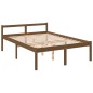 vidaXL Cama para personas mayores cabecero madera maciza marrón miel vidaXL Cama para personas mayores cabecero madera maciza marrón miel
