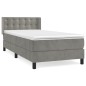 vidaXL Cama box spring con colchón terciopelo gris claro 90x190 cm vidaXL Cama box spring con colchón terciopelo gris claro 90x190 cm