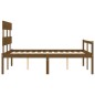 vidaXL Cama para personas mayores cabecero madera maciza marrón miel vidaXL Cama para personas mayores cabecero madera maciza marrón miel