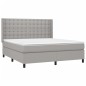 vidaXL Cama box spring con colchón tela gris claro 180x200 cm vidaXL Cama box spring con colchón tela gris claro 180x200 cm