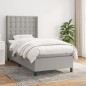 vidaXL Cama box spring con colchón tela gris claro 100x200 cm vidaXL Cama box spring con colchón tela gris claro 100x200 cm