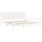 vidaXL Estructura de cama con cabecero madera maciza blanco 200x200 cm
