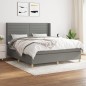 vidaXL Cama box spring con colchón tela gris oscuro 180x200 cm vidaXL Cama box spring con colchón tela gris oscuro 180x200 cm