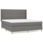 vidaXL Cama box spring con colchón tela gris oscuro 180x200 cm vidaXL Cama box spring con colchón tela gris oscuro 180x200 cm