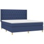 vidaXL Cama box spring con colchón tela azul 160x200 cm vidaXL Cama box spring con colchón tela azul 160x200 cm