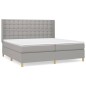 vidaXL Cama box spring con colchón tela gris claro 200x200 cm vidaXL Cama box spring con colchón tela gris claro 200x200 cm