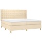vidaXL Cama box spring con colchón tela color crema 200x200 cm vidaXL Cama box spring con colchón tela color crema 200x200 cm
