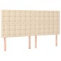vidaXL Cama box spring con colchón tela color crema 200x200 cm vidaXL Cama box spring con colchón tela color crema 200x200 cm