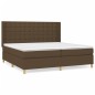 vidaXL Cama box spring con colchón tela marrón oscuro 200x200 cm vidaXL Cama box spring con colchón tela marrón oscuro 200x200 cm