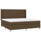 vidaXL Cama box spring con colchón tela marrón oscuro 200x200 cm vidaXL Cama box spring con colchón tela marrón oscuro 200x200 cm