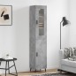 vidaXL Aparador de madera contrachapada gris hormigón 34,5x34x180 cm vidaXL Aparador de madera contrachapada gris hormigón 34,5x34x180 cm