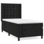 vidaXL Cama box spring con colchón terciopelo negro 90x200 cm vidaXL Cama box spring con colchón terciopelo negro 90x200 cm