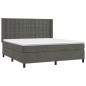 vidaXL Cama box spring con colchón terciopelo gris oscuro 180x200 cm