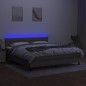 vidaXL Cama box spring colchón y luces LED tela gris taupe 180x200 cm vidaXL Cama box spring colchón y luces LED tela gris taupe 180x200 cm
