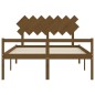 vidaXL Cama personas mayores cabecero madera marrón miel 140x200 cm vidaXL Cama personas mayores cabecero madera marrón miel 140x200 cm