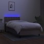 vidaXL Cama box spring colchón y luces LED tela gris taupe 90x200 cm vidaXL Cama box spring colchón y luces LED tela gris taupe 90x200 cm