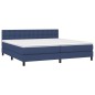 vidaXL Cama box spring colchón y luces LED tela azul 200x200 cm vidaXL Cama box spring colchón y luces LED tela azul 200x200 cm