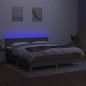 vidaXL Cama box spring con colchón LED tela gris taupe 180x200 cm vidaXL Cama box spring con colchón LED tela gris taupe 180x200 cm