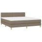 vidaXL Cama box spring con colchón LED tela gris taupe 180x200 cm vidaXL Cama box spring con colchón LED tela gris taupe 180x200 cm