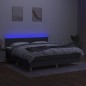 vidaXL Cama box spring con colchón y LED tela gris oscuro 180x200 cm vidaXL Cama box spring con colchón y LED tela gris oscuro 180x200 cm