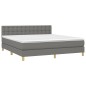 vidaXL Cama box spring con colchón y LED tela gris oscuro 160x200 cm vidaXL Cama box spring con colchón y LED tela gris oscuro 160x200 cm