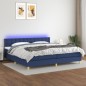 vidaXL Cama box spring con colchón y LED tela azul 200x200 cm vidaXL Cama box spring con colchón y LED tela azul 200x200 cm