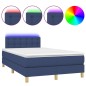 vidaXL Cama box spring con colchón y LED tela azul 120x200 cm vidaXL Cama box spring con colchón y LED tela azul 120x200 cm