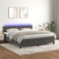 vidaXL Cama box spring colchón y LED terciopelo gris oscuro 180x200 cm vidaXL Cama box spring colchón y LED terciopelo gris oscuro 180x200 cm