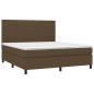 vidaXL Cama box spring colchón luces LED tela marrón oscuro 180x200cm vidaXL Cama box spring colchón luces LED tela marrón oscuro 180x200cm